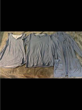 Light Blue Top Trio - Tank, Tee & Cardigan
